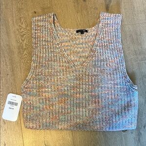 Papermoon Pastel Multi-Color Knit V-Neck Tank